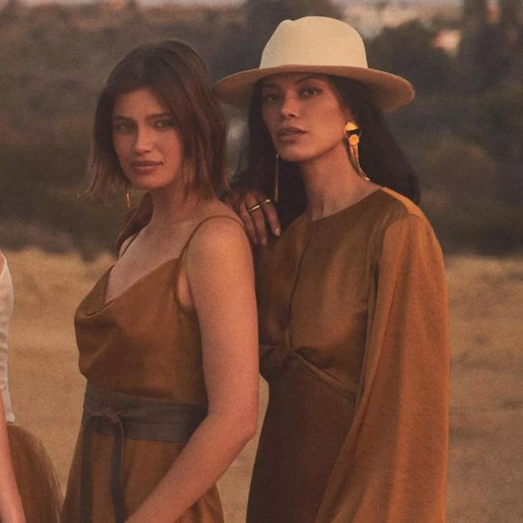 Anthropologie Burnt Orange Backless Long-Sleeve Satin Gown US 12 - Picture 7 of 7